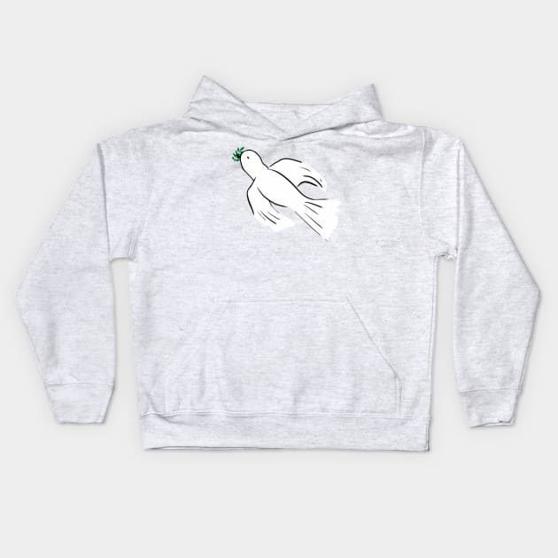 Dove of Peace Kids Hoodie by designs-by-ann